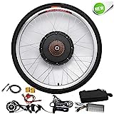 Hansemay 48V 1000W 26" Kit de conversion de vélo électrique, roue arrière électrique Kit de conversion de moteur de vélo E-vélo moyeu de vélo